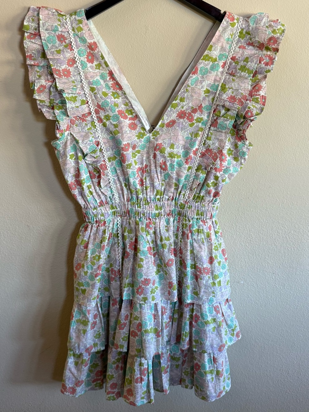 love the label Floral Ruffle One-Piece Dress